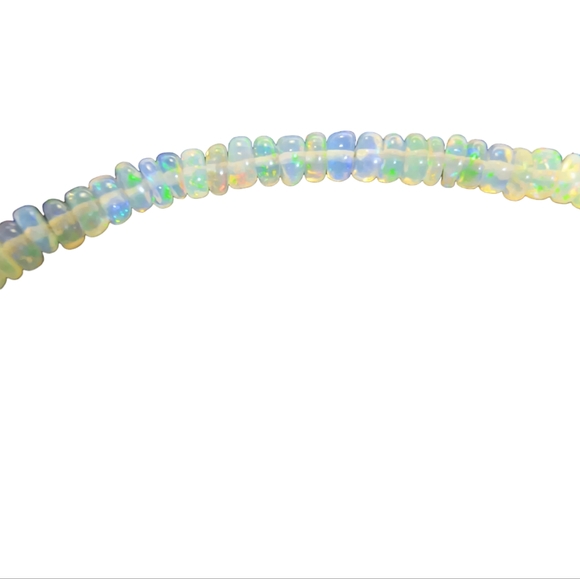 Natural Ethiopian Opal & Sterling Silver gold plated Bracelet - Picture 4 of 10